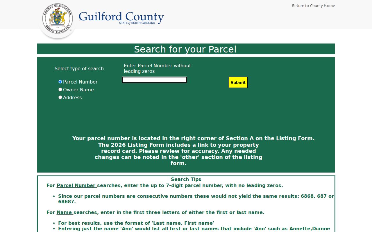 Guilford County residents directory property search options