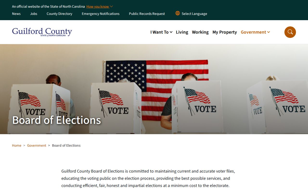 Guilford County neighbors research through the Board of Elections public information page