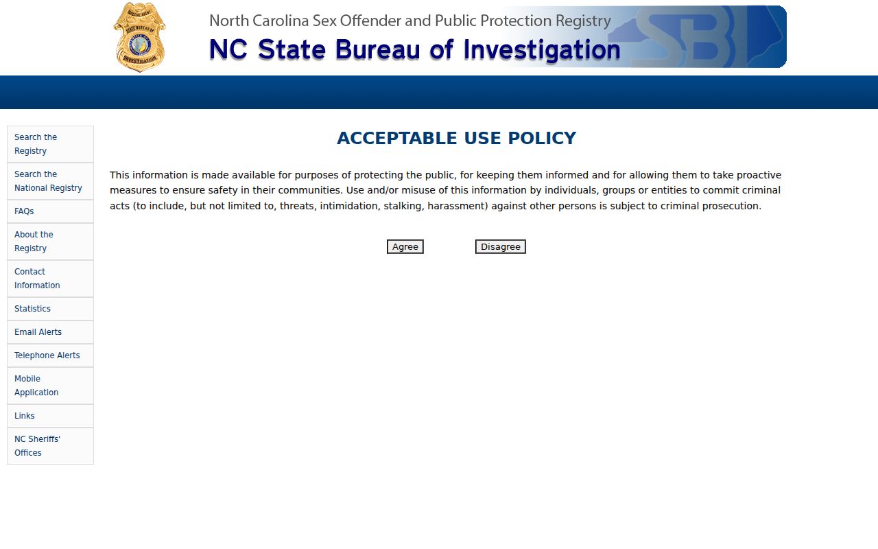 Guilford County resident lookup NC SBI registry information