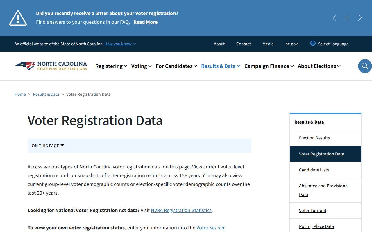 Guilford County resident lookup voter registration data source