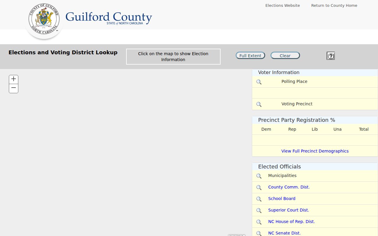 Guilford County ZIP code directory elections lookup map and district layers